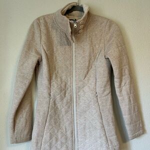 North Face Women's Quilted Long Zip Coat - Light Beige